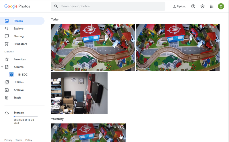 Save ip camera video to store google drive